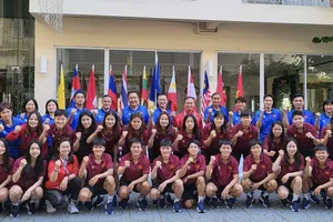 Đội tuyển nữ Việt Nam quyết tâm vượt khó để giành vé vào vòng bán kết SEA Games 33. ẢNH: ANH THƯ