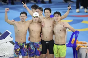 Các nam kình ngư Việt Nam đang toả sáng tại SEA Games 33. ẢNH: DŨNG PHƯƠNG 