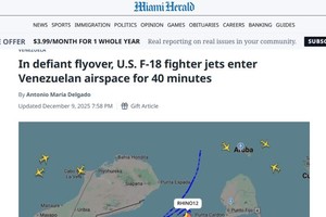 美军战机飞行轨迹。图片来源：美媒报道截图