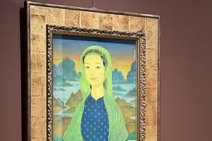 Tác phẩm nổi bật trong chuyên đề lần này là bức tranh “Mona Lisa” của họa sĩ Mai Trung Thứ.