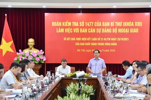 Đoàn kiểm tra của Ban Bí thư làm việc với Ban Cán sự đảng Bộ Ngoại giao