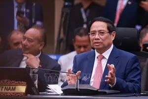 Thủ tướng Phạm Minh Chính phát biểu tại Hội nghị Cấp cao ASEAN - Australia lần thứ 5. Ảnh: TTXVN