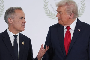 特朗普与加拿大总理卡尼会面。