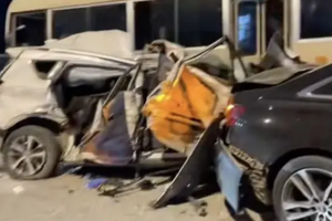 事故现场。视频截图