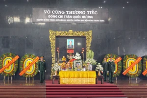 Lễ truy điệu đồng chí Trần Quốc Hương, nguyên Bí thư Trung ương Đảng, nguyên Trưởng Ban Nội chính Trung ương. Ảnh: HOÀNG HÙNG