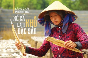 Làng chài Phước Hải tất bật xẻ cá làm khô đặc sản