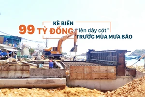 Kè biển 99 tỷ đồng “lên dây cót” trước mùa mưa bão