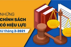 Những chính sách có hiệu lực từ tháng 2-2021