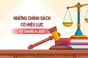 Những chính sách có hiệu lực từ tháng 8-2021