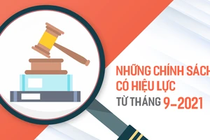 Những chính sách có hiệu lực từ tháng 9-2021