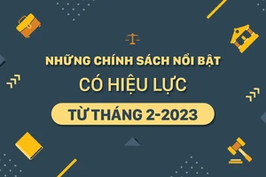 Những chính sách nổi bật, có hiệu lực từ tháng 2-2023