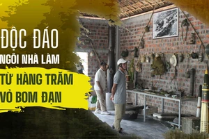 Độc đáo ngôi nhà làm từ hàng trăm vỏ bom đạn