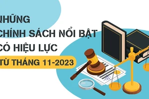 Những chính sách nổi bật, có hiệu lực từ tháng 11-2023