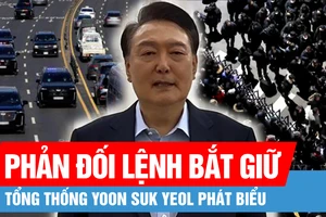 Tổng thống Yoon Suk Yeol phát biểu phản đối lệnh bắt giữ