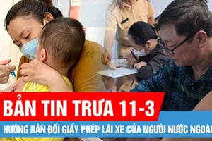 Bản tin trưa 11-3: Hướng dẫn đổi giấy phép lái xe của người nước ngoài; Hàng trăm học sinh ở huyện Nam Trà My phải nhập viện do liên quan tới dịch sởi