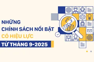Những chính sách nổi bật, có hiệu lực từ tháng 9-2025