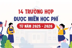 14 trường hợp được miễn học phí từ năm học 2025 - 2026