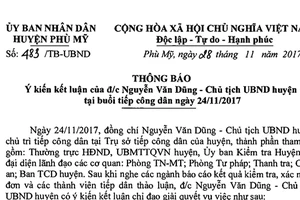 Kiểm điểm chủ tịch xã ép dân nộp tiền làm đường mới chứng giấy khai sinh