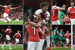 Arsenal - Vorskla 4-2: Aubameyang lập cú đúp, Welbeck và Oezil cùng ghi bàn