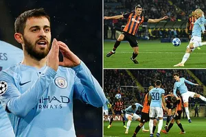 Shakhtar Donetsk - Man City 0-3: David Silva, Laporte, Bernando Silva mở hội 3 sao