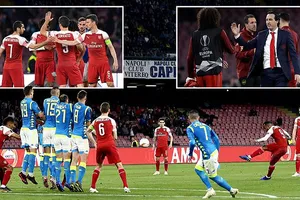 Napoli - Arsenal 0-1 (chung cuộc 0-3): Lacazette lập siêu phẩm, HLV Emery hạ Ancelotti vào bán kết