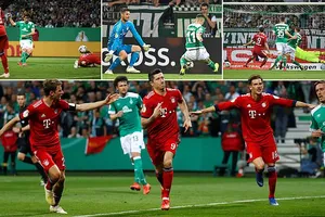Bremen - Bayern Munich 2-3: Lewandowski, Muller tỏa sáng giành vé chung kết cúp quốc gia Đức