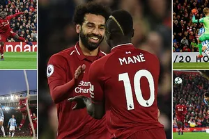 Liverpool - Huddersfield 5-0: Keita, Mane, Salah vui dập đối thủ, HLV Jurgen Klopp soán ngôi Pep