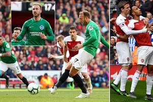 Arsenal - Brighton 1-1: Aubameyang sớm ghi bàn, Glenn Murray khiến HLV Unai Emery rớt khỏi tốp 4