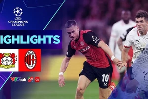 Leverkusen vs AC Milan 1-0: VAR không công nhận bàn thắng của Victor Boniface, Jeremie Frimpong sút xa, Boniface đá bồi ghi bàn duy nhất