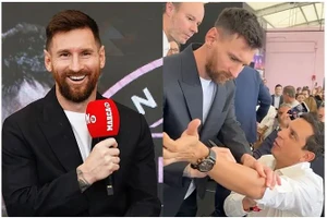 Fan hâm mộ xin Lionel Messi ký tên lên cánh tay khi nhận giải và sau đó đã quyết định xăm chữ ký Cầu thủ xuất sắc nhất lịch sử MARCA