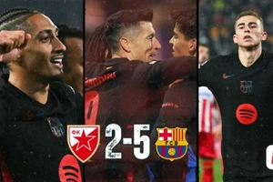 Sao Đỏ Belgrade vs Barcelona 2-5: Mãn nhãn 7 bàn thắng, Silas, Milson lập công, Martinez, Raphinha, Lopez đua tài, Lewandowski tỏa sáng cú đúp