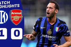 Inter Milan vs Arsenal 1-0: Calhanoglu ghi bàn duy nhất phút bù giờ hiệp 1, hạ gục "Pháo thủ" thủ thành London 