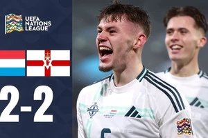 Luxembourg vs Bắc Ireland 2-2: Isaac Price, Conor Bradley sớm có lợi thế 2 bàn nhưng Seid Korac, Gerson Rodrigues bất ngờ ngược dòng chia điểm