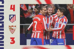 Atletico Madrid vs Sevilla 4-3: Rượt đuổi kịch tính, De Paul mở bàn, Lukebakio gỡ hòa, Romero, Sanchez lập công, Lino ghi bàn, Griezmann tỏa sáng cú đúp ngược dòng