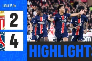 Monaco vs PSG 2-4: Doue khai bàn, Ben Seghir, Embolo ngược dòng dẫn trước nhưng Dembele ghi cú đúp, Ramos thị uy sức mạnh ĐKVĐ Ligue 1, HLV Adi Hutter nhận thẻ đỏ