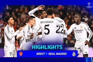 Brest vs Real Madrid 0-3: Rodrygo tỏa sáng cú đúp, Bellingham góp công chiến thắng tưng bừng, Real tạm xếp vị trí thứ 11 bảng xếp hạng Champions League