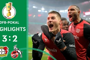 Bayer Leverkusen vs Koln 3-2: Downs, Maina sớm dệt mộng 2 bàn dẫn trước nhưng Schick tỏa sáng cú đúp, Boniface ngược dòng giành vé bán kết DFB Cup