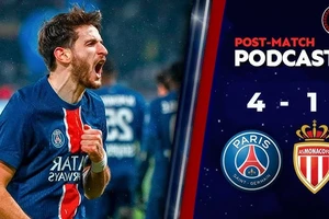 PSG vs AS Monaco 4-1: Vitinha sớm khai bàn, Zakaria gỡ hòa, Kvaratskhelia lập công, Dembele tỏa sáng cú đúp, PSG cách đội nhì Ligue 1 tận 13 điểm