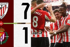 Athletic Bilbao vs Real Valladolid 7-1: Mikel Jauregizar khai tiệc, Nico Williams, Maroan Sannadi, Oihan Sancet, Gorka Guruzeta, Inaki Williams góp công tiệc chiến thắng tưng bừng 7 bàn