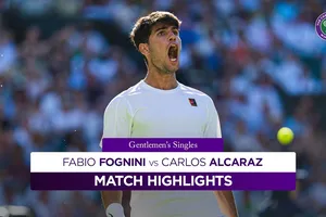 Carlos Alcaraz vs Fabio Fognini 7-5, 6-7 (5), 7-5, 2-6, 6-1: Phải mất 4 giờ 27 phút, Alcaraz hạ "già gân" Fabio Fognini, tiếp tục "vượt ải" tay vợt 21 tuổi người Anh Oliver Tarvet ở Wimbledon