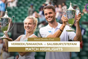 Verbeek/Siniakova vs Salisbury/Stefani 7-6, 7-6: Sau 2 giờ 1 phút, đôi nam nữ Hà Lan Verbeek/Siniakova đăng quang Wimbledon 2025