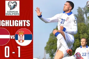 Latvia vs Serbia 0-1: Dusan Vlahovic nhịp nhàng, tỉa bóng cận thành ghi bàn duy nhất, Serbia tạm xếp nhì bảng K vòng loại World Cup 2026 khu vực châu Âu