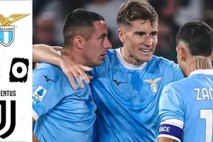 Lazio vs Juventus 1-0: Cataldi chuyền ngang như đặt, Basic tung cú sút xa sớm hạ Juve ngay phút thứ 9, Khephren Thuram, Isaksen kém duyên ghi bàn