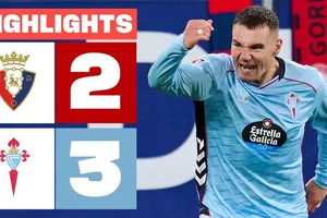 Osasuna vs Celta Vigo 2-3: Ante Budimir, Ferran Jutgla đua tài ghi cú đúp, Budimir hỏng penalty, Pablo Duran chớp thời cơ giành chiến thắng thuyết phục 