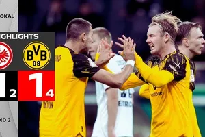 Frankfurt vs Borussia Dortmund 1-1 (pen 2-4): Knauff thắp tia hy vọng, trọng tài VAR chính xác, Brandt gỡ hòa, Ritsu Doan, Chaibi hỏng penalty, Dortmund vào vòng 1/8 DFB Cup