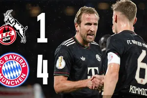 Cologne vs Bayern Munich 1-4: Johannesson kiến tạo, Ache sớm phá lưới Bayern nhưng Diaz gỡ hòa, Harry Kane ghi cú đúp, Olise góp công giành vé vòng 1/8 DFB Cup