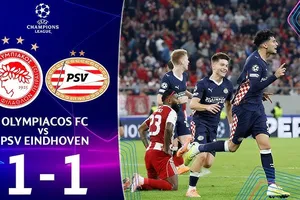 Olympiakos vs PSV Eindhoven 1-1: Chiquinho kiến tạo điệu nghệ, Gelson Martins sút tung lưới mở bàn, Ricardo Pepi kịp cứu thua phút bù giờ