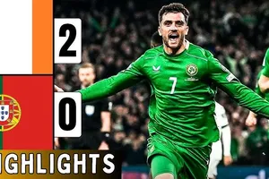 CH Ireland vs Bồ Đào Nha 2-0: Parrott tỏa sáng cú đúp, Ronaldo nhận thẻ đỏ, Ireland bất ngờ hạ Bồ Đào Nha 