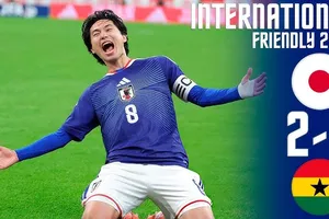 Giao hữu, Nhật Bản vs Ghana 2-0: Sano chuyền tinh tế, Minamino dứt điểm mở bàn, Ritsu Doan tận dụng sai lầm thủ thành Anang chốt hạ chiến thắng