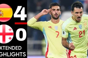 Georgia vs Tây Ban Nha 0-4: Oyarzabal xuất thần cú đúp nhờ penalty, Zubimendi, Torres góp công chiến thắng tưng bừng, kéo dài chuỗi 5 trận thắng